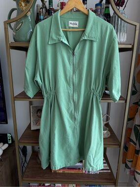 Noble Utility Green Zip-Front Dress